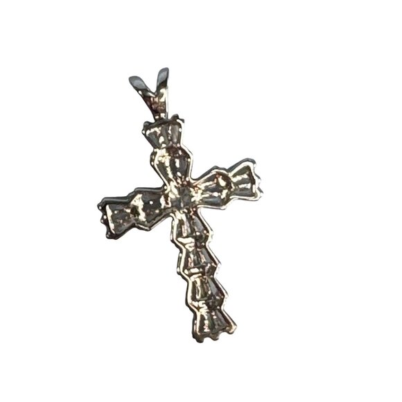 Sterling Silver Cubic Zirconia Cross Pendant 1.5" By DBJ Dee Berkley Jewelry - Picture 5 of 6